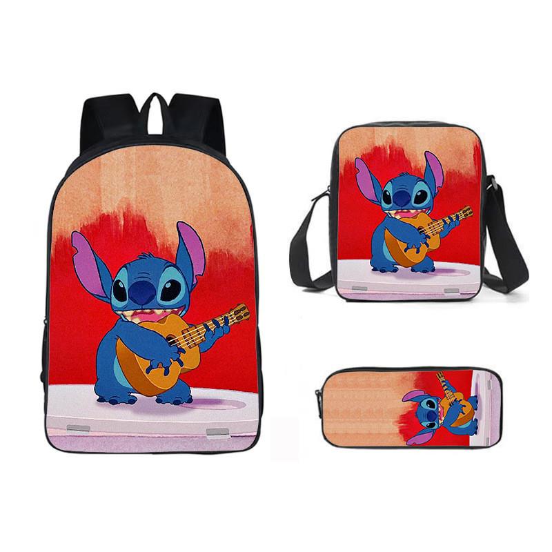 Stitch Cartoon Backpack For Kids Oxford Fabric Waterproof School Bag With Breathable Straps