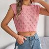 Damen T-Shirt mit V-Ausschnitt, ärmellos, einfarbig, für Damen, T-Shirt, Street-Strickmode