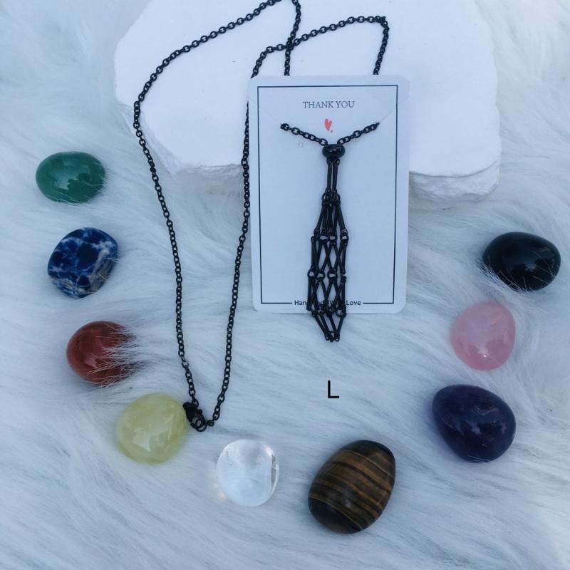 Empty Crystal Stone Holder Necklace Adjustable Natural Crystal Cage Necklace