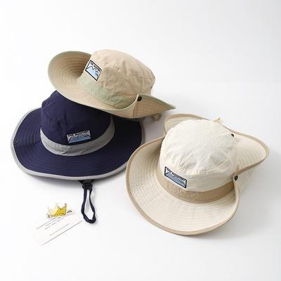 Słomkowe Kapelusze Bucket dla Dzieci z Sznurkiem Nowe Chłopiec Dziewczynka Patchwork Szybkoschnąca Czapka Panama Kapelusz Przeciwsłoneczny Kapelusz Turystyczny Wędkarski Czapki Rybackie