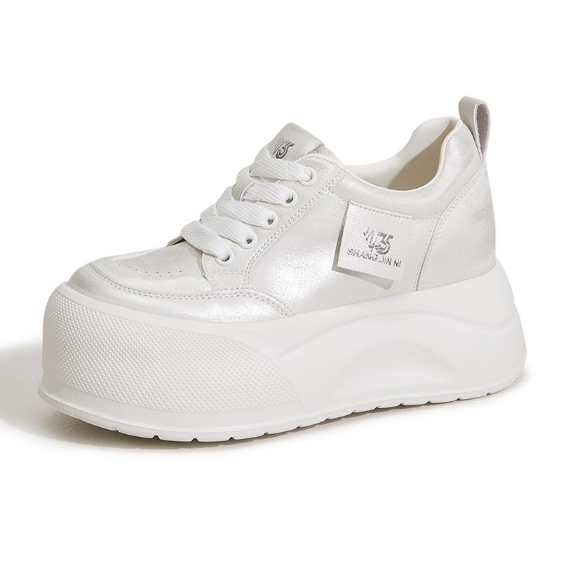 Fashion 9CM Microfiber Leather Chunky Sneaker High Brand Platform Wedge Flats Vulcaniz Comfy Booties Shoes Fashion Summer Women