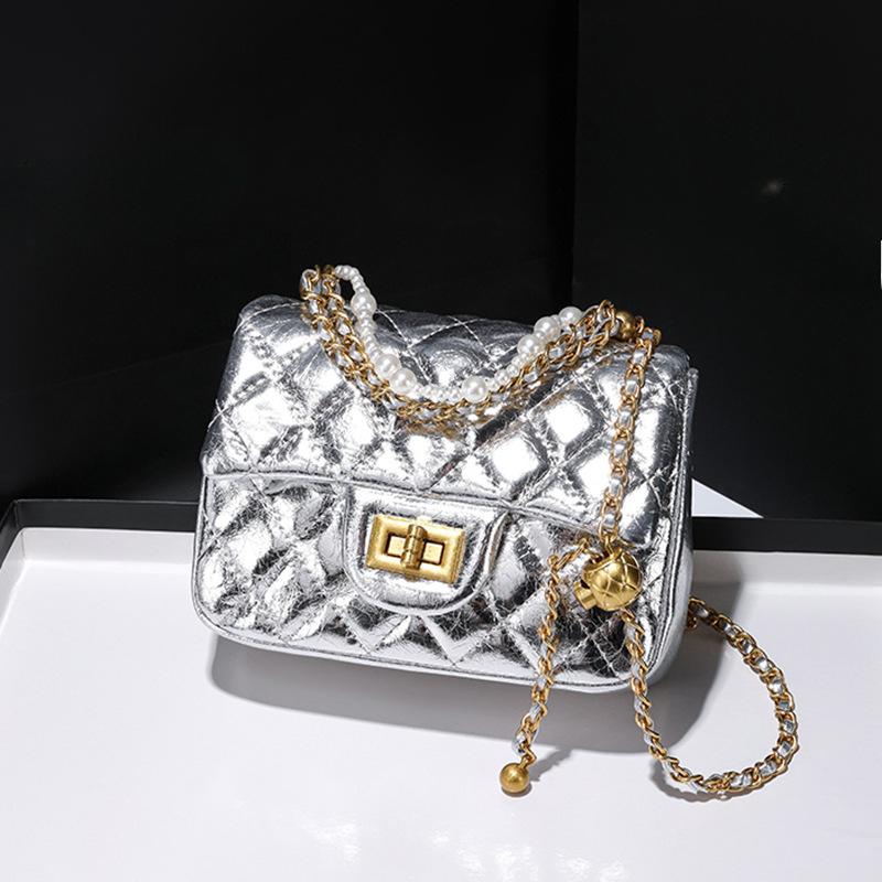 

Корейская сумка-цепочка с бриллиантами, женская сумка, новая универсальная маленькая квадратная сумка, женская сумка через плечо на одном плече