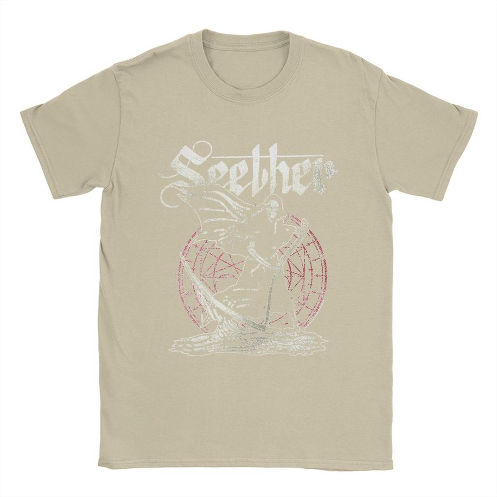 Men Seether T Shirts 100% Cotton Clothes Leisure Short Sleeve Round Collar Tee Shirt Printed T-Shirt