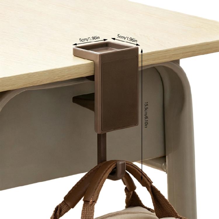 Shelf and Desk Bag Hook with Adjustable Grip, Removable Edge-Mount Backpack Holder for Study Table, Wardrobe Storage