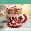 Merry Christmas Man Gingerbread 123pcs Family Ornament Red Ceramic Mug Pendant