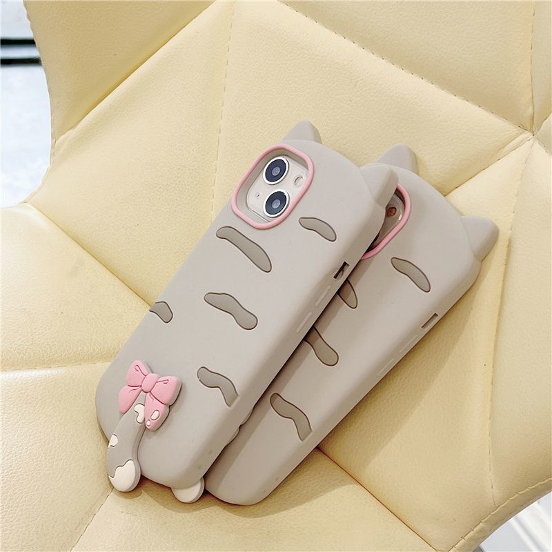 Grey tail cat Samsung Galaxy S25 Ultra phone case s23ultra anti-drop s24ULTRA soft