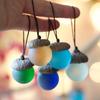 5Pcs Acorn Pendant Sea Glass Handmade Ornament with Natural Acorn Caps Small Nature Hanging