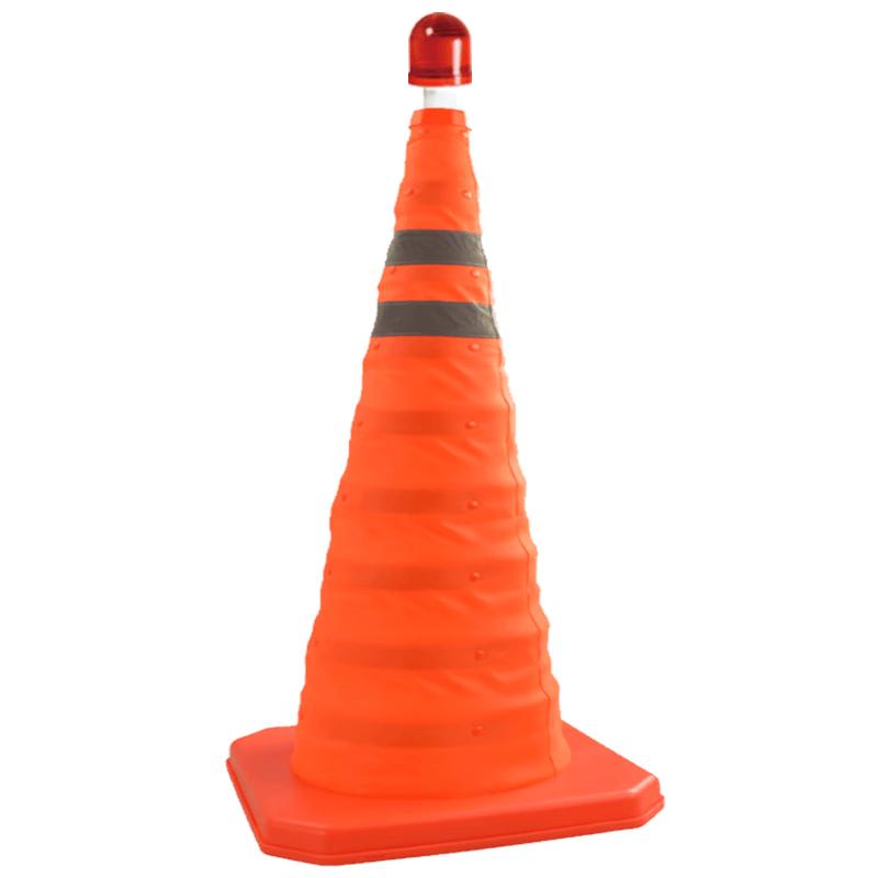 Portable Folding Telescopic Traffic Cone with Warning Light 50cm