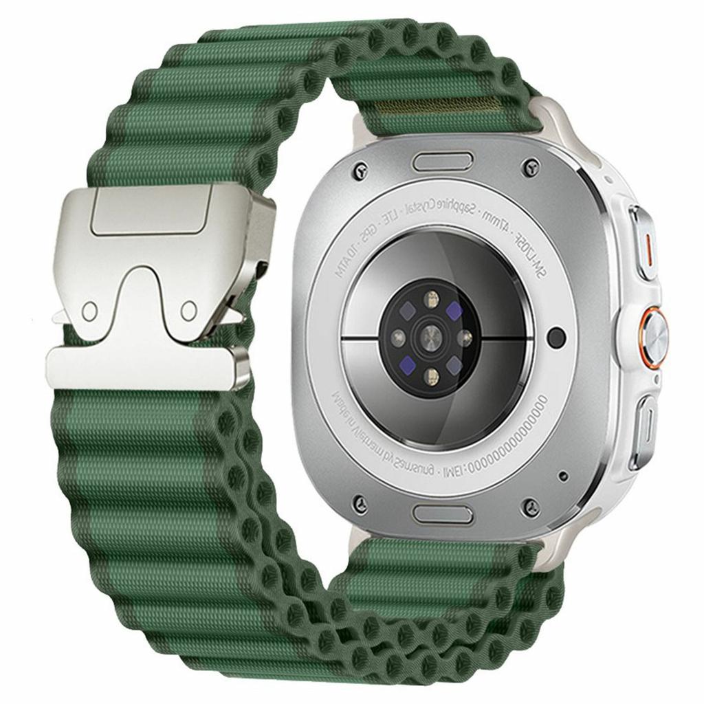 For Samsung Galaxy Watch Ultra (2025) 47mm / Ultra 47mm Watch Band Parachute Buckle Wide Ripple Pattern Nylon Wrist Strap