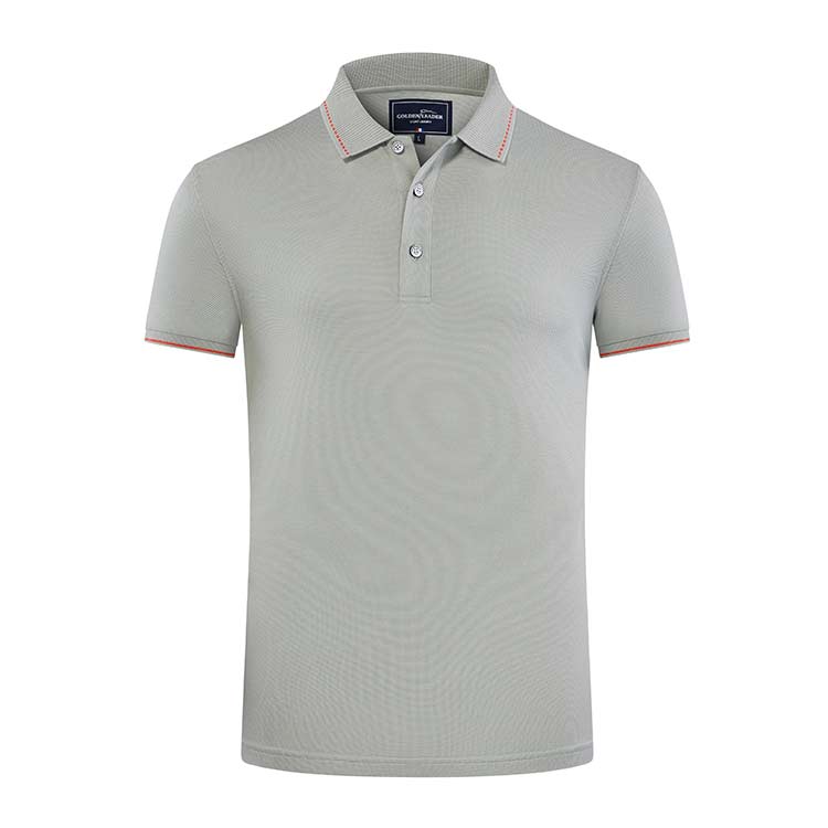 YHHC 98778  190G Long Staple Cotton Liquid Ammonia Beaded Lapel POLO Shirt