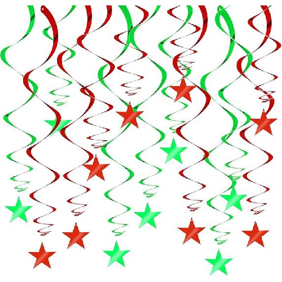 BEISHIDA Silver Star Hanging Swirl Decorations,Hanging Silver Party Supplies for Graduation Wedding Baby Shower Decorations, Pack of 15