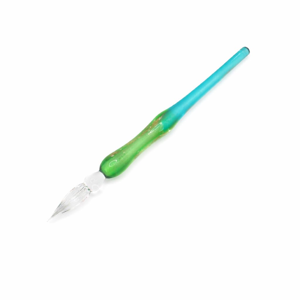 Glass Pen Pen Holder Ink Bottle Set "Star Fantasy" & (Blue & Green)