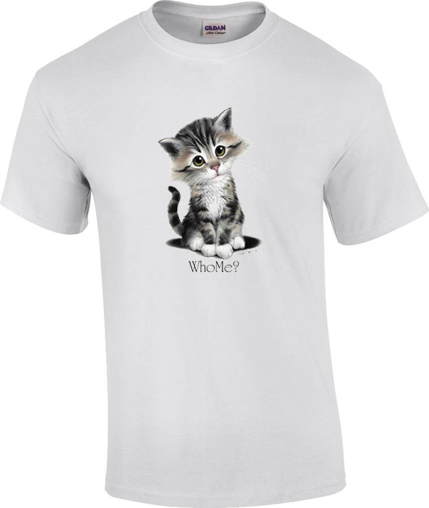 Funny Cute Who Me? Cat Kitten Kitty T-Shirt XXXXL