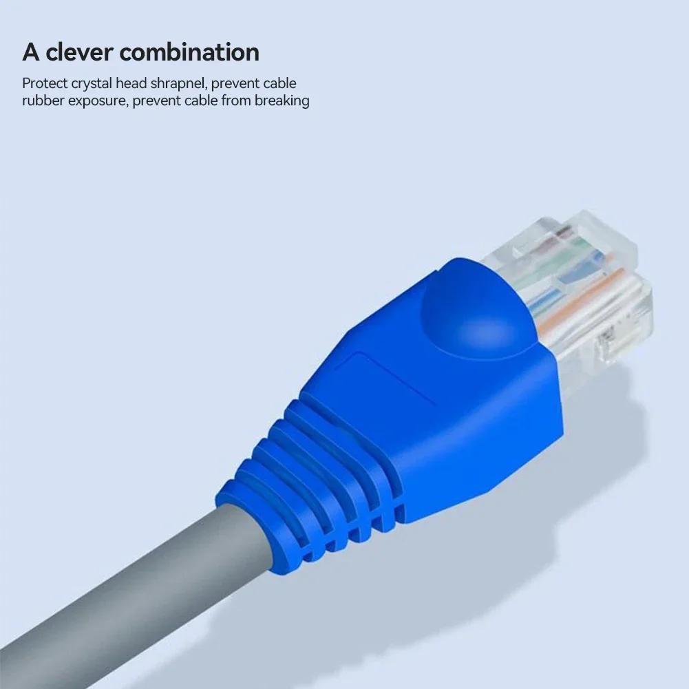 100Pcs Mixed Color CAT5E CAT6 RJ45 Ethernet Network Cable Strain Relief Boots Cable Connector Protective Sleeve Plug Cover
