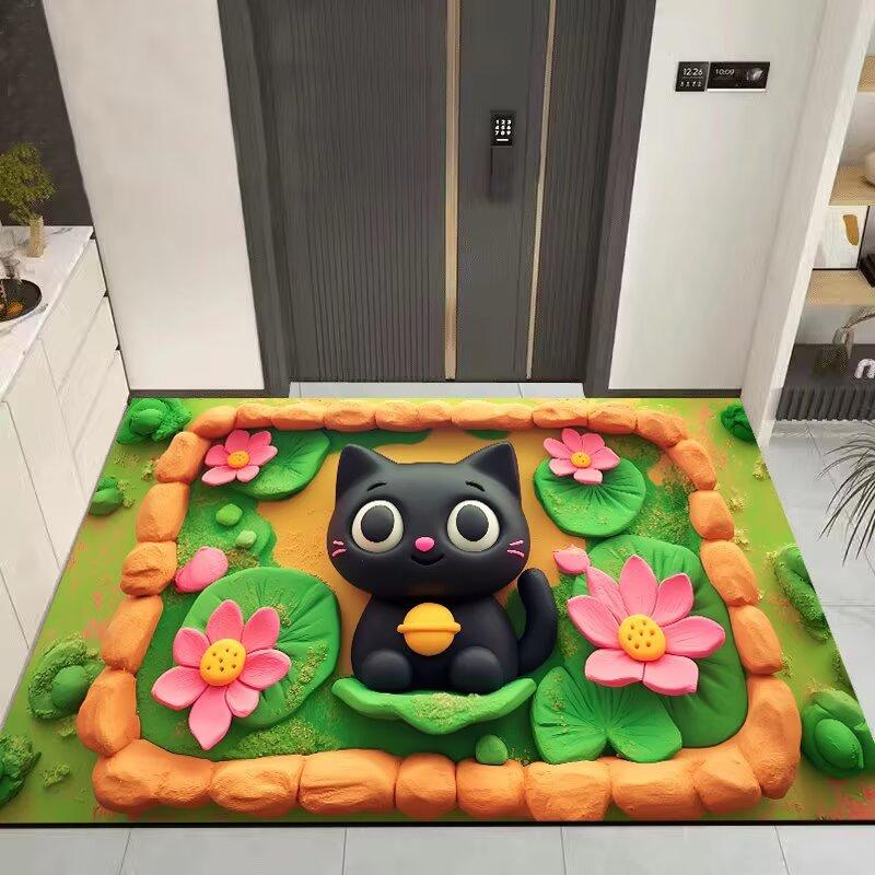 3D Cartoon Schattige Kat Vloerkleed Tapijt voor Woonkamer Kinderkamer Mat Sofa Deurmat Vloerkleed Woondecoratie Antislip Zachte Mat Cadeau