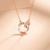 Double-ring Couple Necklace - Unique and High-end Rose Gold Collar Chain with A Light Luxury Style