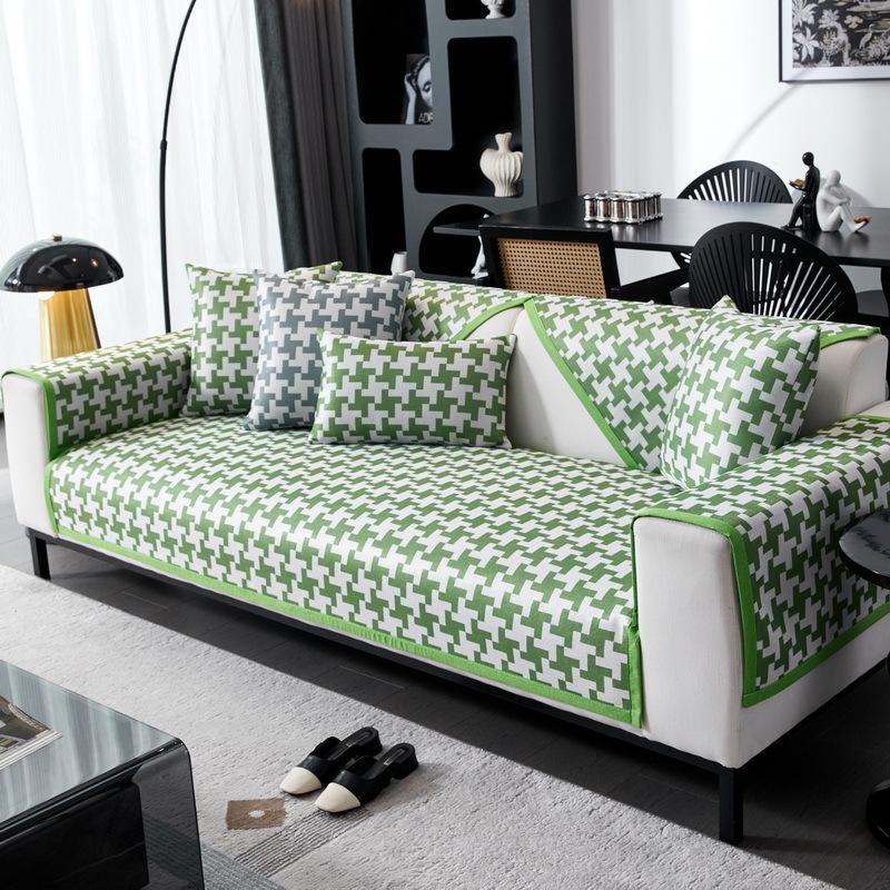 Summer Mat Sofa Cushion  New Cold Seat Cushion Light Luxury High-End Non-Slip Full Cover Sofa Backrest Cover
