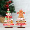 Desktop Christmas Tree Santa Claus Faceless Doll Gingerbread Man Wooden Christmas Signs Plaque Christmas Decoration Kids Gift