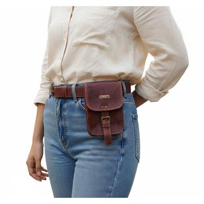 Vintage Real Leather Hunters Choice Waist Pouch With Belt Goat Hide Classic