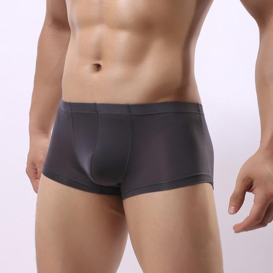Ultra-thin Solid Color Translucent Breathable Briefs Bulge Pouch Men Underwear