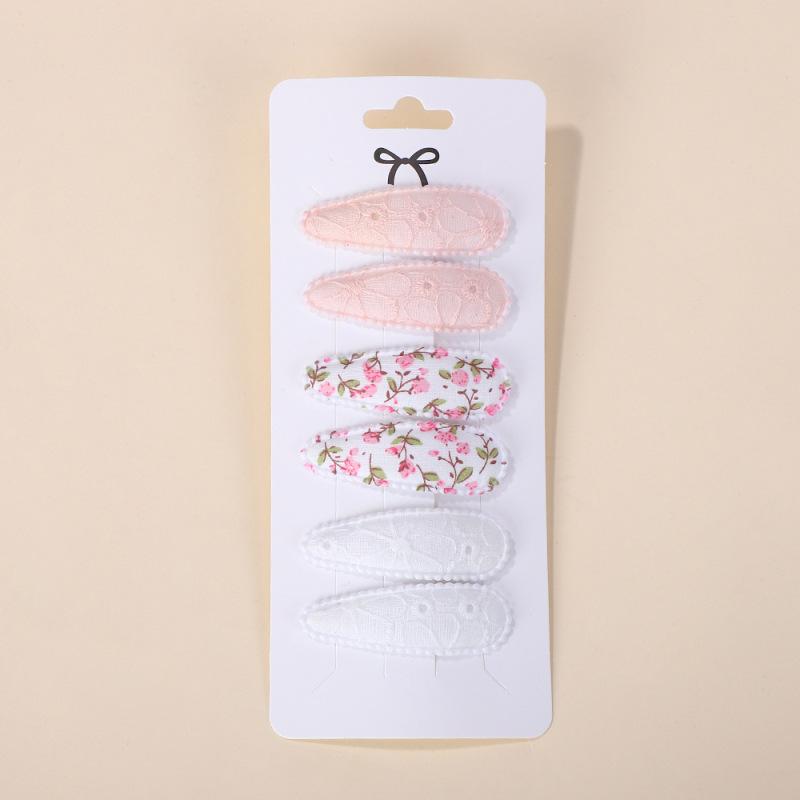 Floral Fabric Hair Clips for Women, 6 Pack Cute Hair Barrettes Set, Hair Accessories for Daily Use
