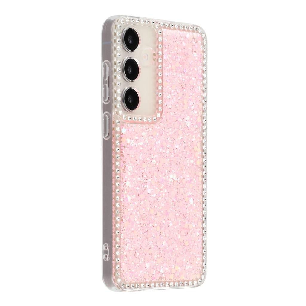 For Samsung Galaxy S24 Case Rhinestone Edge Glitter Epoxy TPU Phone Cover