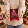 Christmas Greeting Cards with Envelopes 6 Pcs Tree Cards, Merry Sparkly Festive Celebration Invitations Holiday for Winter, Xmas Party Supplies