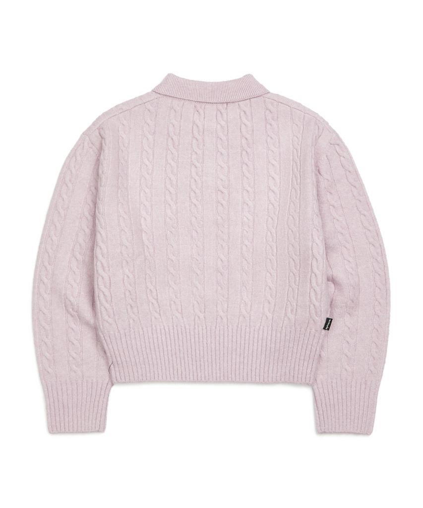 MARK GONZALES Women'S Club Cable Collar Knit - Baby Pink