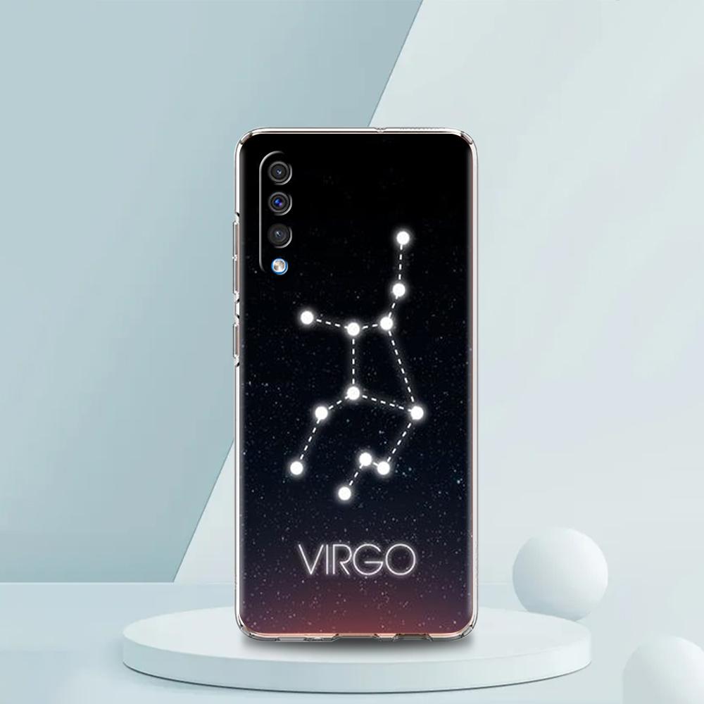 Constellation Virgo Aries Transparent Phone Case for Samsung Galaxy A16 A14 A12 A22 A24 A42 A02 A03S A06 A50 A20 A30 A40 Cover