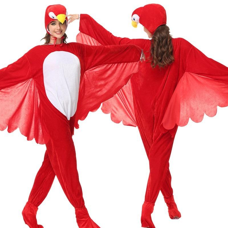 Halloween Erwachsener Cartoon Tier Jumpsuit Papagei Specht Party Verkleidung Bühnenkostüm