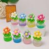 Yousheng 2 Pcs Mini Resin Artificial Flower Figurine Tiny Glow in The Dark Potted Flower for Dollhouse Miniature Landscape Home Office
