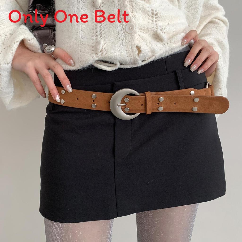 

Модный кожаный ремень для женщин с металлической пряжкой и винтажным PU материалом для повседневной и спортивной одежды коричневый