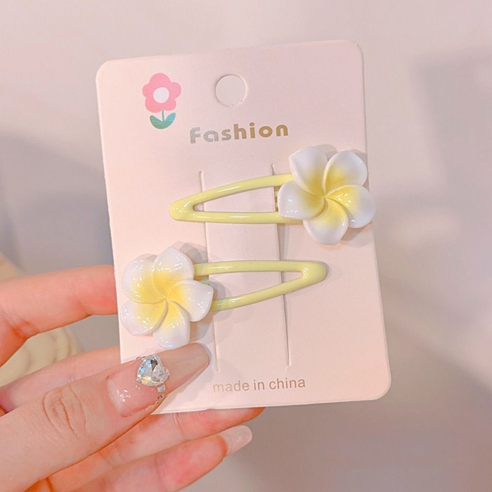 Hair Accessories Egg Flower BB Clip Hair Rope Flower Barrette Plumeria Flower Hair Clip  Kids Gift