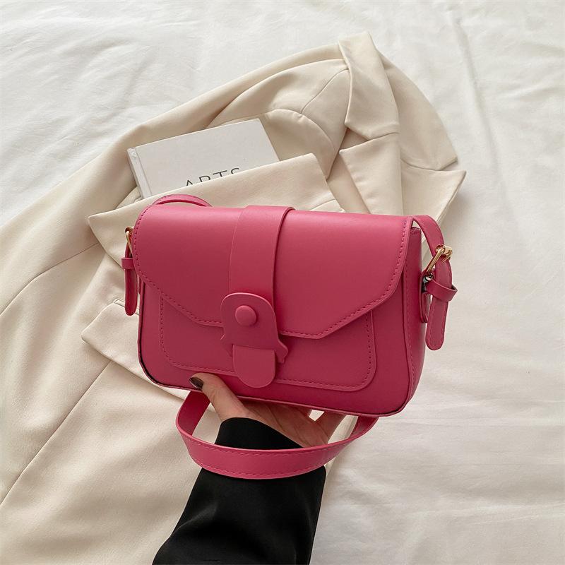 Solid Color Retro Bag Women's 2025 Super New Fashion Small Square Bag Foreign Style Shoulder Messenger Bag Casual Women's Bag
