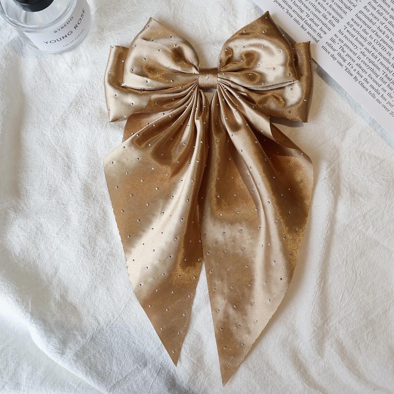 Woman Girls New Bowknot Streamer Hairpin Chiffon Ribbon Barrette Bow Back Head Spring Clip Headwear Fashion Hair Accessories