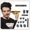 Men's Multi-function Digital Display Large Battery Long-lasting Hair Clipper Five-in-one Set Nose Hair and Sideburns Trimmer Razor Grooming Essential