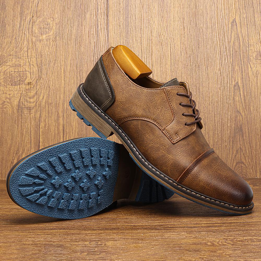 Men Leather Shoes Brand Comfortable 2026 Fashion Men Derby Shoes