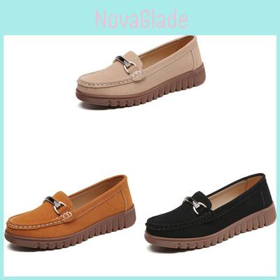 Solid Color Shoes With Suede Upper And Soft Rubber Sole For Casual Summer Wear