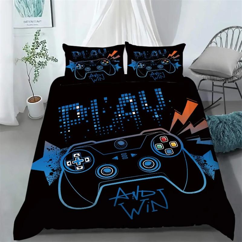 3D Printed Gamepad Comforter Cover R Bedding Set Teens Video Duvet for Youth Kids Boys Modern Controller Bedspread