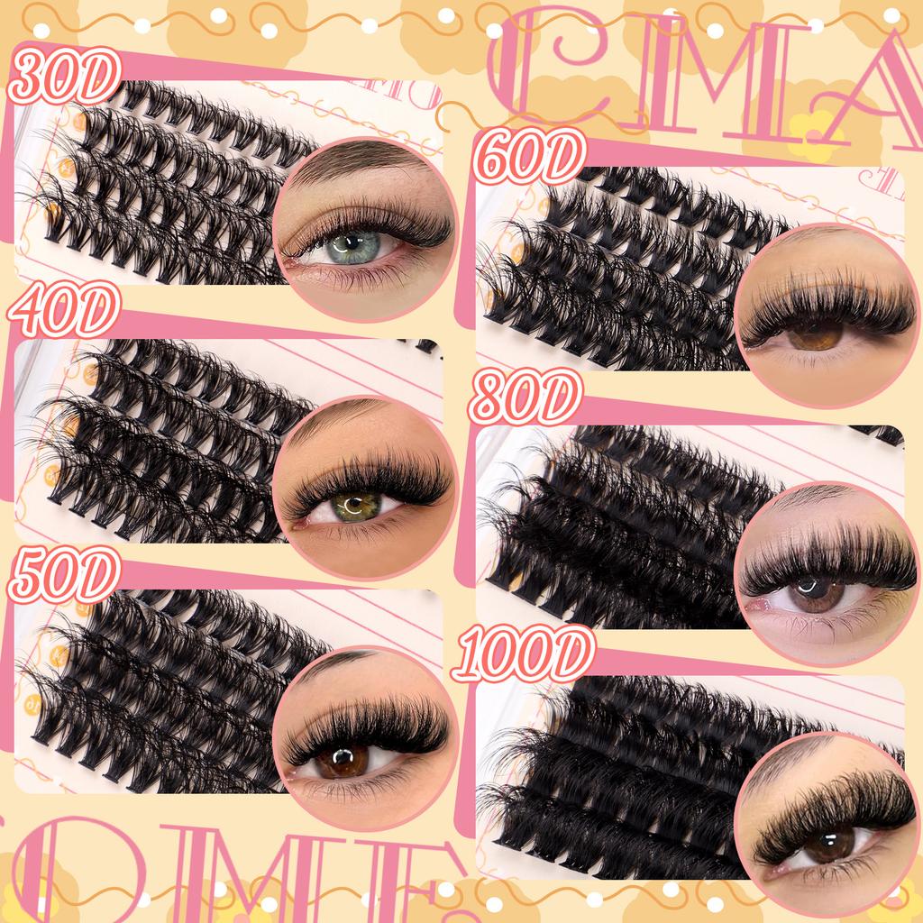 384 Tufts False Eyelashes Set 10-16Mmdiy Segmented D Song Thick Single Tufts Eyelashes