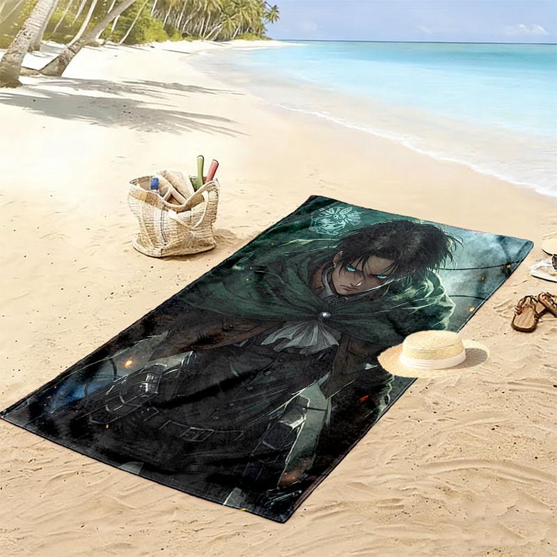 Attack on Titan Print Beach Towel, Large Soft Quick Dry Towel for Beach Camping Swimming