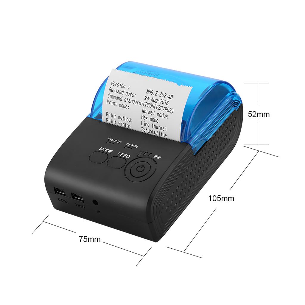 58mm Mini Portable Bluetooth 4.0 Thermal Receipt Printer POS/ESC/STAR for Android Receipt Printer USB Bluetooth Thermal Printer