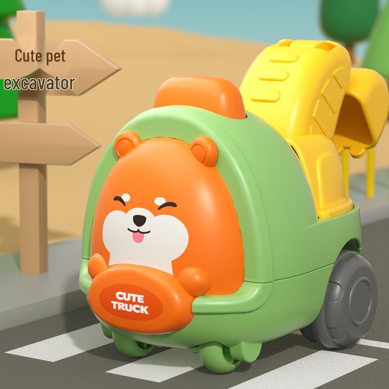 Cute Cartoon Animal Construction Vehicle Toy - Educational Gift for Boys & Girls