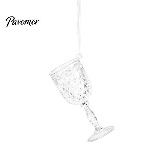 Durable Acrylic Hanging Decors Faux Crystal Christmas Ornaments, Clear Reindeer/Bell/Wreath/Wine Glass Winter Modern Holiday Ornament Collection