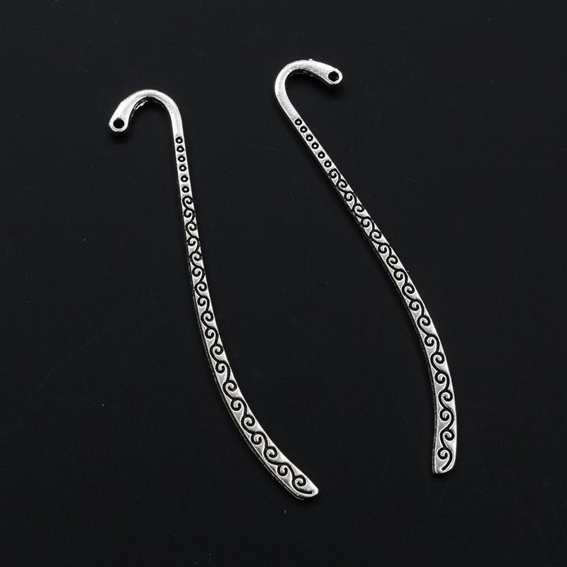 10pcs Vintage DIY Bookmark Charms Flower Antique Silver Plated Zinc Alloy Charms Pendant for Bookmarks Metal Jewelry Accessories