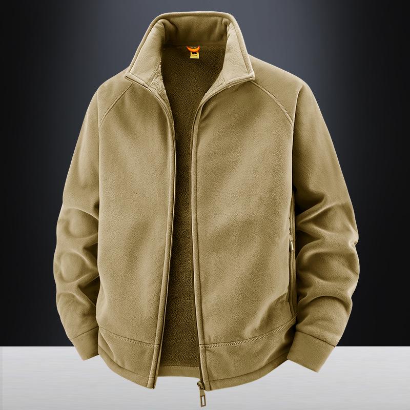 Hanorac cu Fleece Plus Catifea pentru Bărbați Toamnă/Iarnă 2025 - Cardigan Versatil, Casual, Croială Largă (2518B)