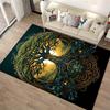 "Tree of Life Carpet with Golden Glow and Nature Art Design Print" Suitable for use as an anti-slip for living room bedroom sofas