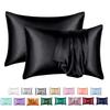 Zeby Luxury Silky Pillowcase Soft Comfortable Smooth Satin Pillow Cases High End Solid King Pillow Cover Home Queen Pillowcases