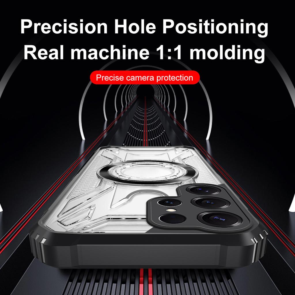 Suitable for Samsung S25ULTRA Mobile Phone Case A55 War Shadow CD Pattern Magnetically Absorbed Wireless TPU Anti Fall PC Mobile Phone Case