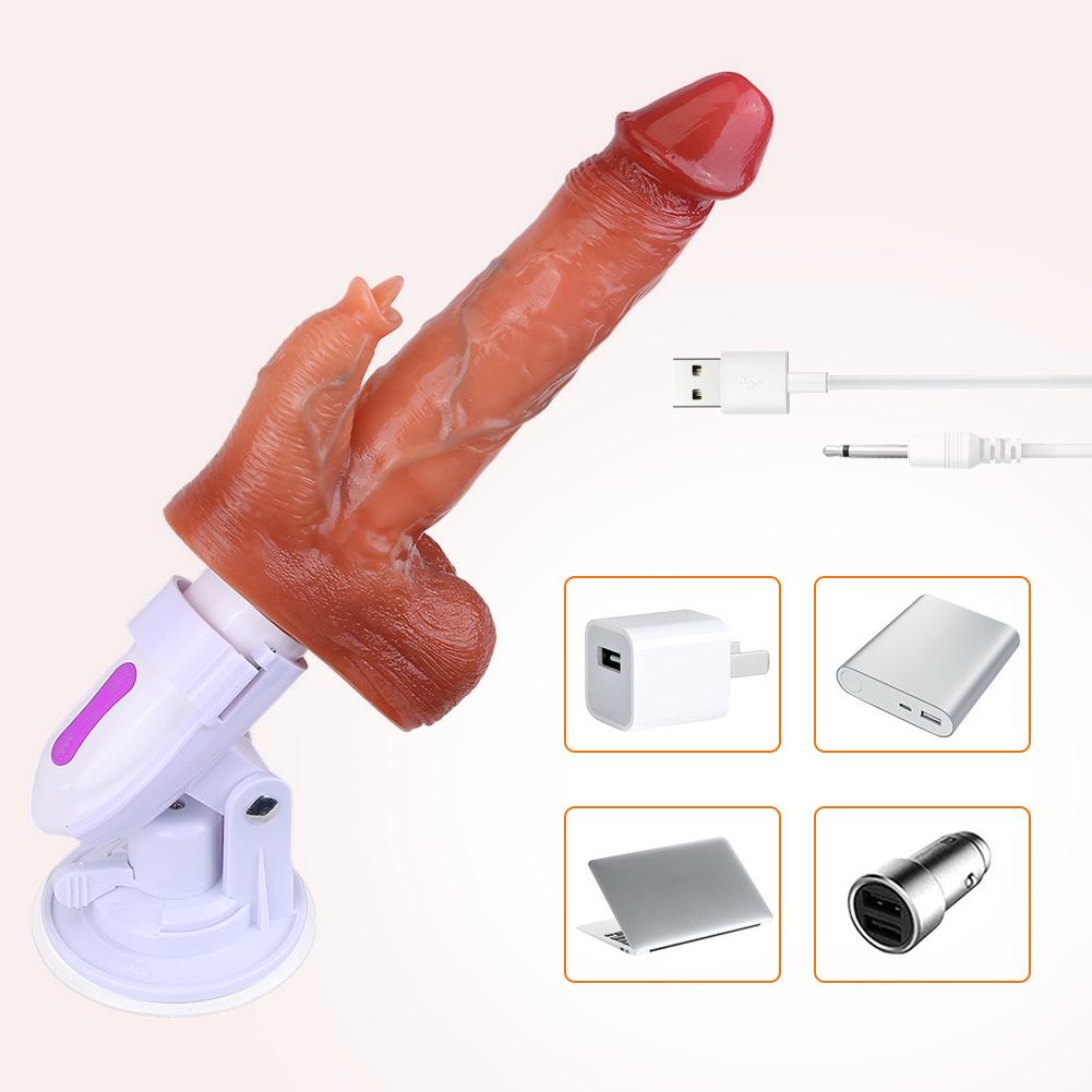 Eksklusiv silikonvibrator for kvinner, kvinnelige masturbatorer med teleskop- og vibrasjonsmoduser, voksen sexleketøy type 1
